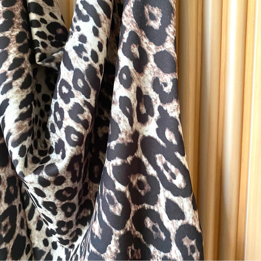 Zara leopard animal print draped dress - Picture 8 of 14